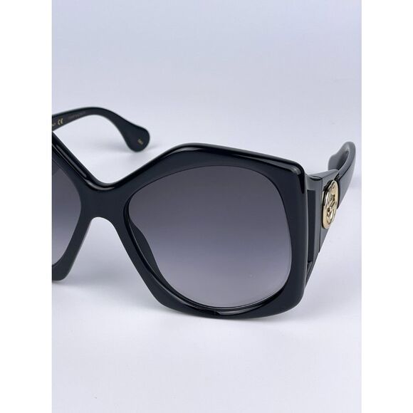 NEW Gucci GG0875S 001 Women Rectangle Oversized Black Grey Gradient Sunglasses main image 9